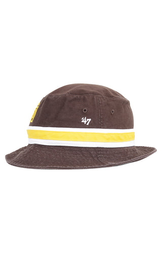 SD Padres Striped Bucket Hat - Brown