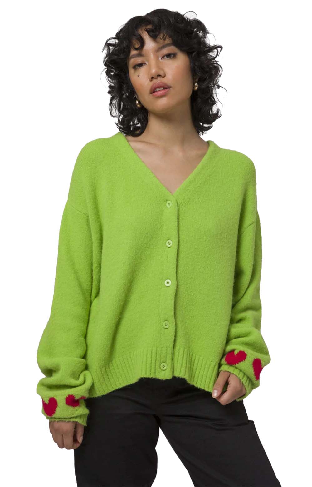 Huf Women's, OG Feels Button-Up Sweater - Huf Green – MLTD