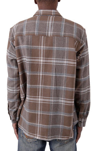 Big Boy Flannel Button-Up Shirt - Brown