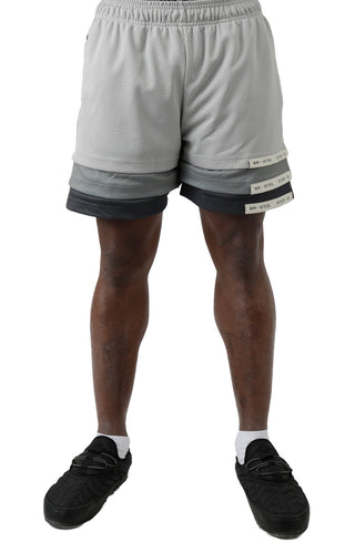 Triple Hem Gradient Shorts - Grey