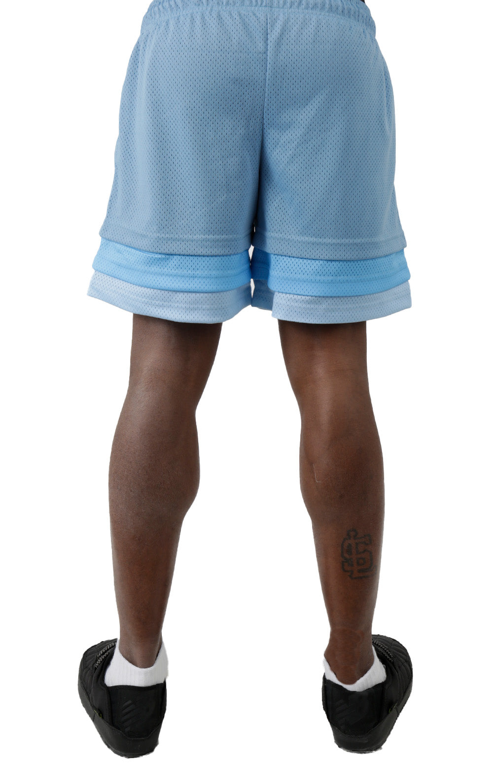 Triple Hem Gradient Shorts - Blue