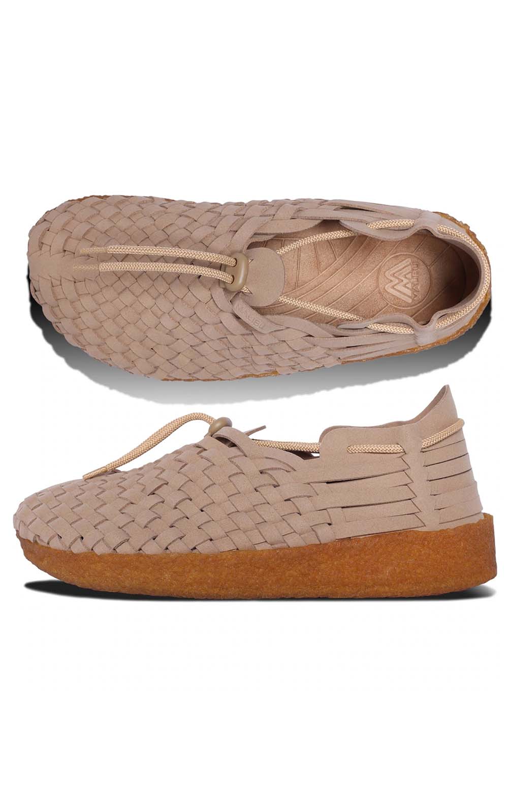 Malibu Sandals Women's, Latigo Suede Vegan Leather Shoes - Beige