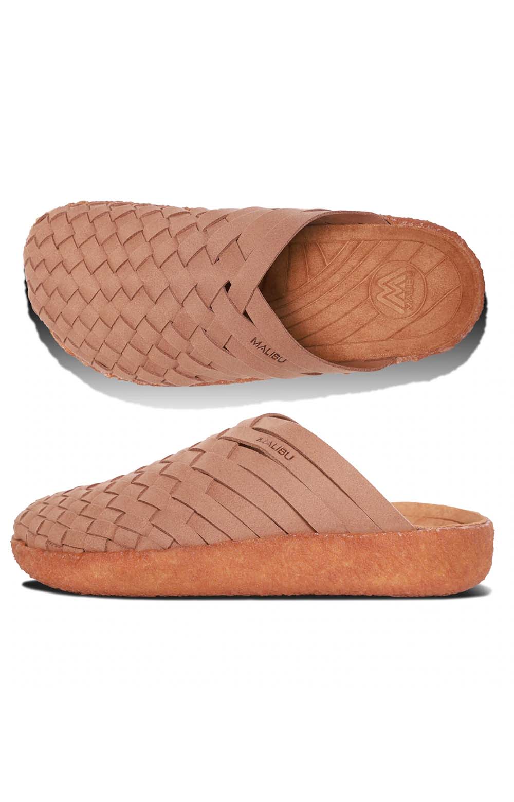 Malibu Sandals Women's, Colony Suede Vegan Leather Shoes - Walnut
