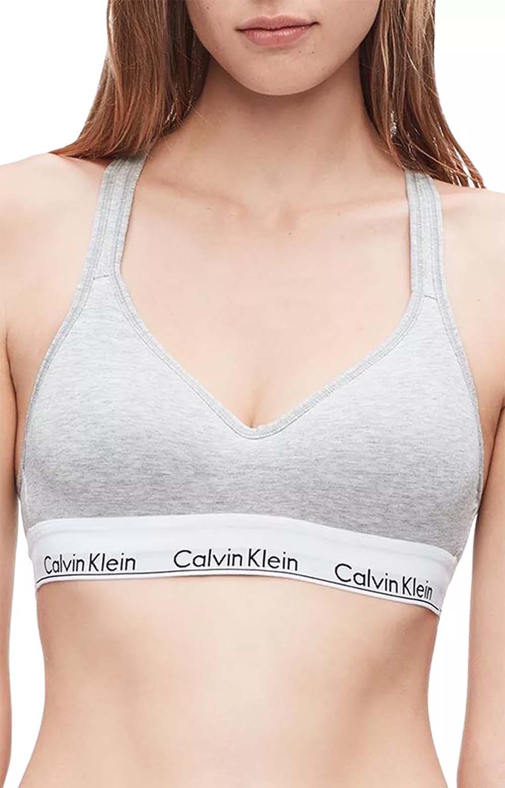 Calvin Klein Small Lightly Lined Logo Bralette QP16680-020 Grey