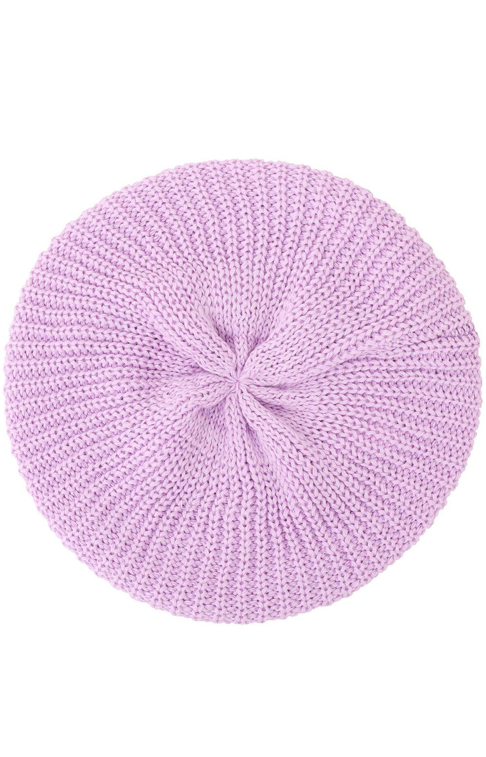 Rib Knit Beret - Light Purple