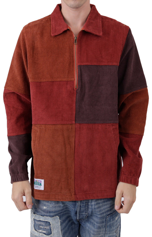 Cord Patchwork Pullover - Autumn