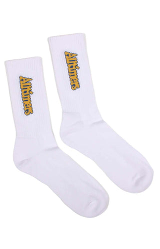 Embroidered Bugged Out Broadway Socks - White