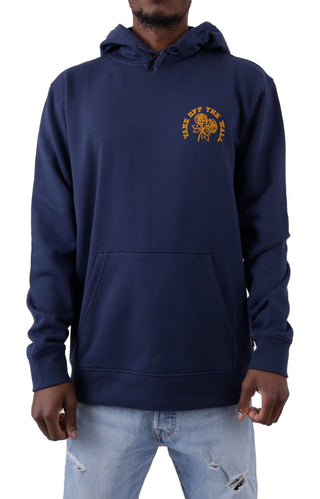 Roses And Butterflies Pullover Hoodie - Dress Blues