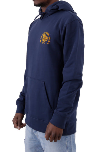 Roses And Butterflies Pullover Hoodie - Dress Blues