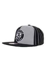 Mitchell & Ness NBA Pinstripe Snap-Back Hat - Brooklyn Nets Edition