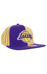 Mitchell & Ness Lakers What The Pinstripe Snap-Back Cap