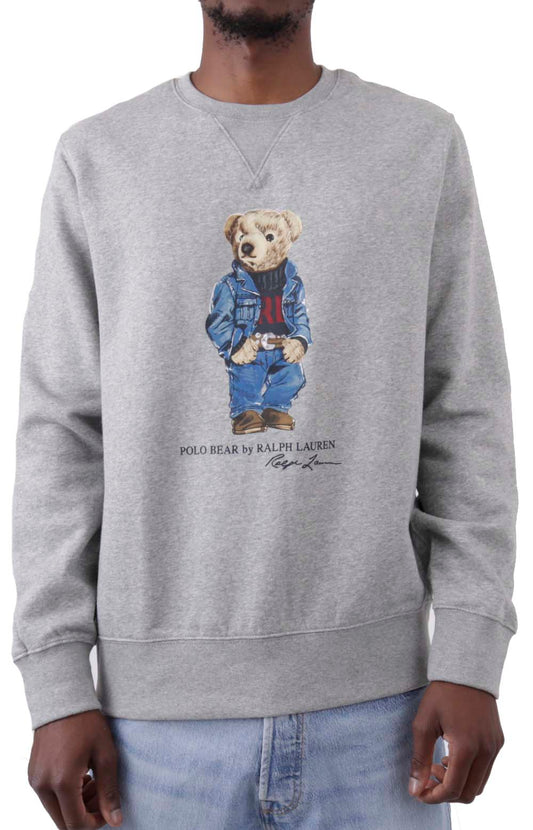 Polo Bear Fleece Sweatshirt - Andover Heather Denim Bear
