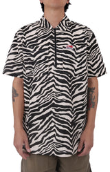 Zebra Half-Zip Shirt - White/Black