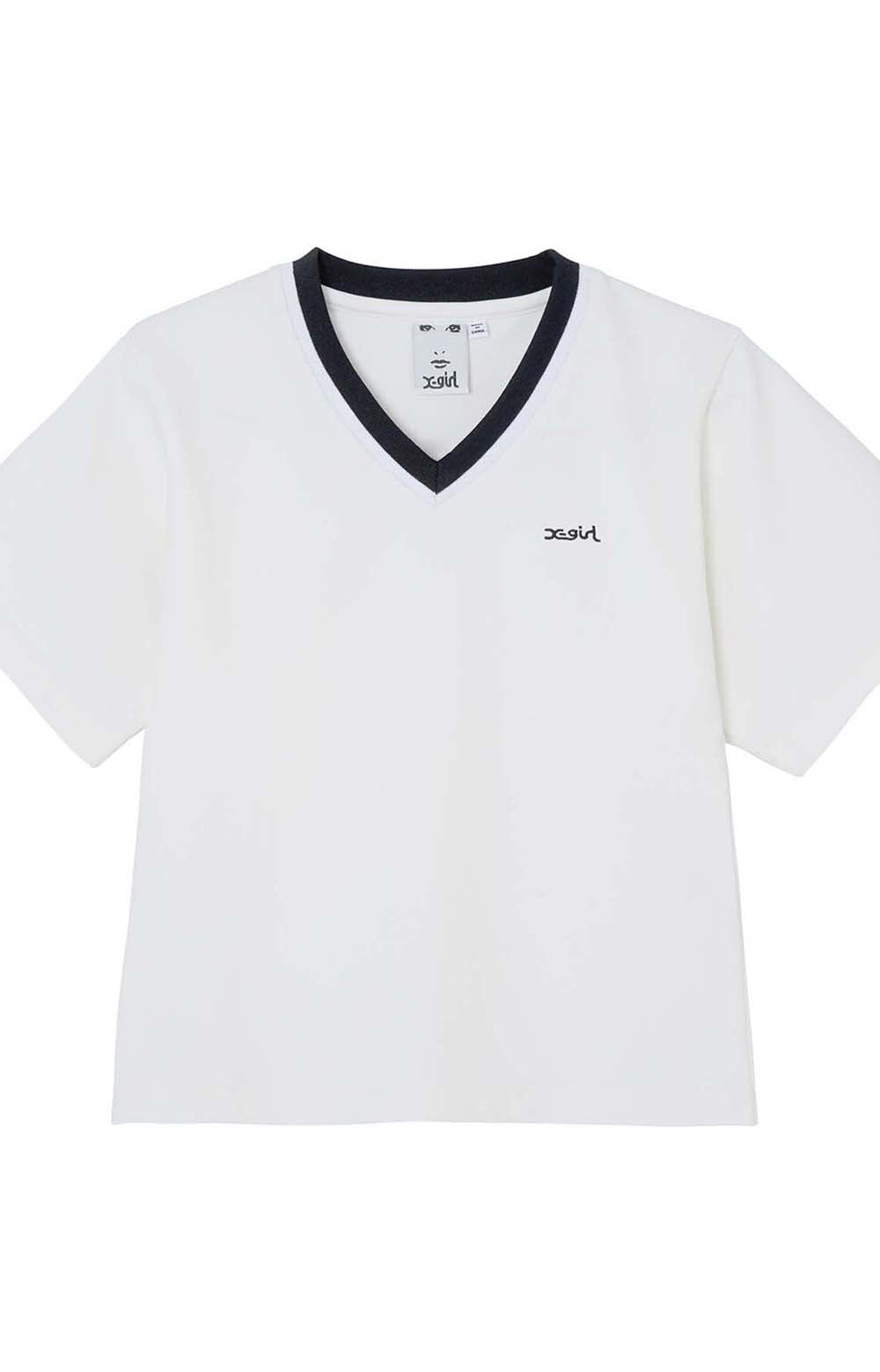Contrast Collar T-Shirt - White