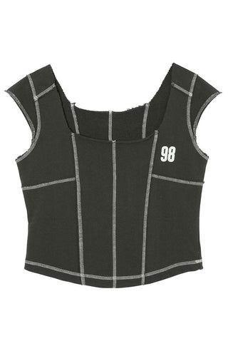Sweat Bustier Top - Charcoal