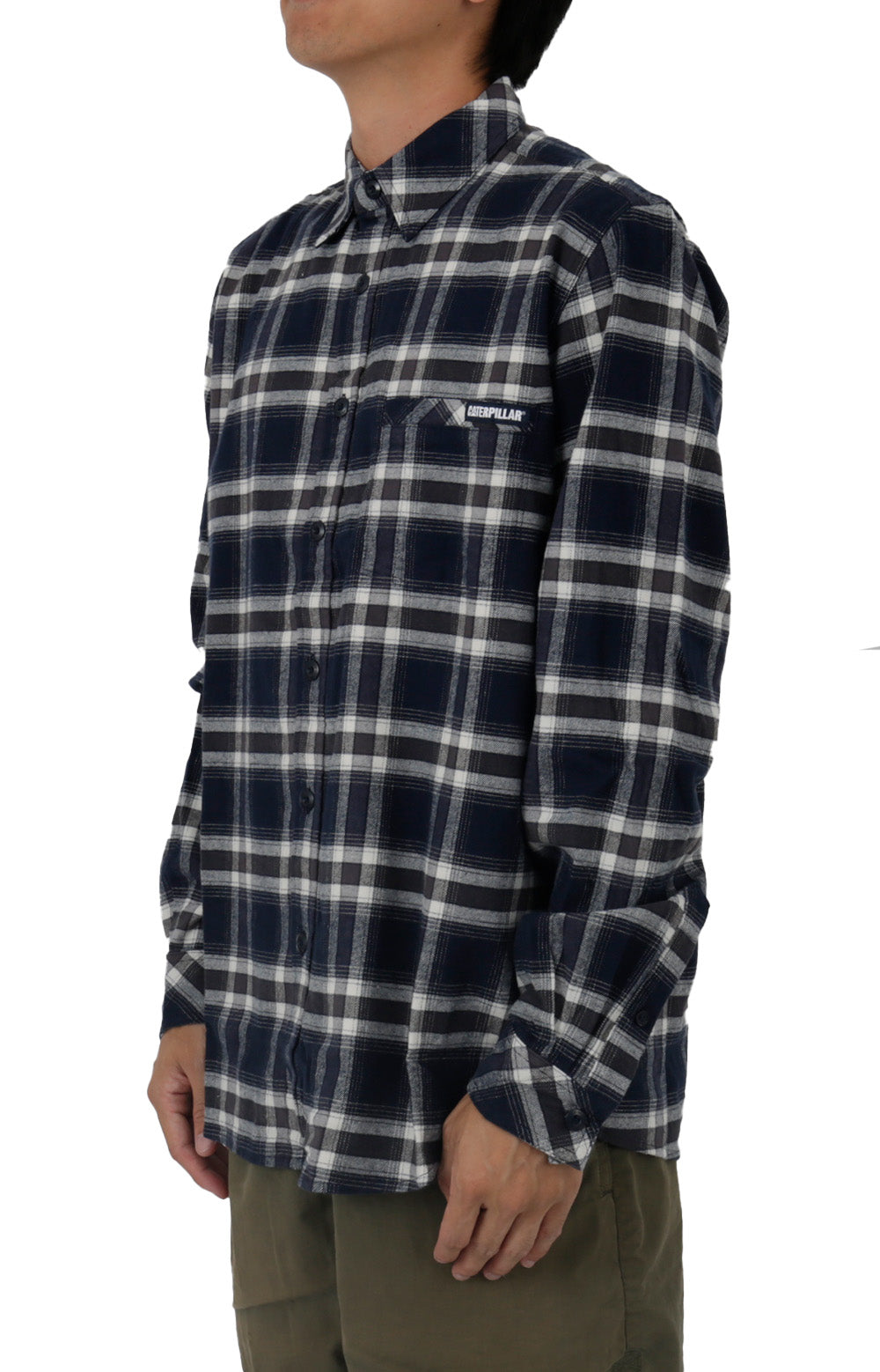 Stretch Flannel Shirt - Navy/Dark Earth