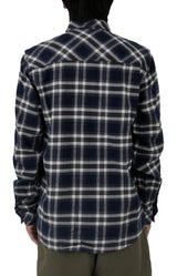 Caterpillar Stretch Flannel Shirt - Navy and Dark Earth