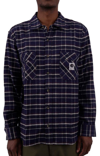 Flannel Button-Up Shirt - Rich Navy