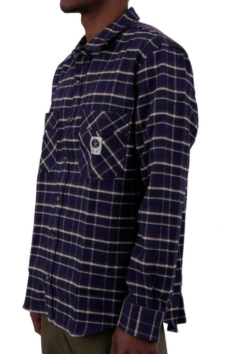 Flannel Button-Up Shirt - Rich Navy