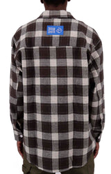 Oversized Brown Flannel Shirt for Big Boys