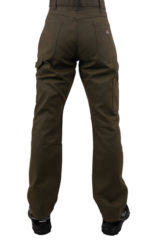 (DUR04ML) Relaxed Fit Duck Carpenter Pant - Military Green