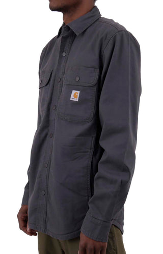 Carhartt Rugged Flex Loose Fit Canvas Fleece-lined Shirt Jac in Brown