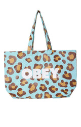 Obey Leopard Print Cotton Tote Bag