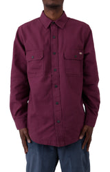 (WL658GW9) Duck Flannel Lined Shirt - Grape Wine