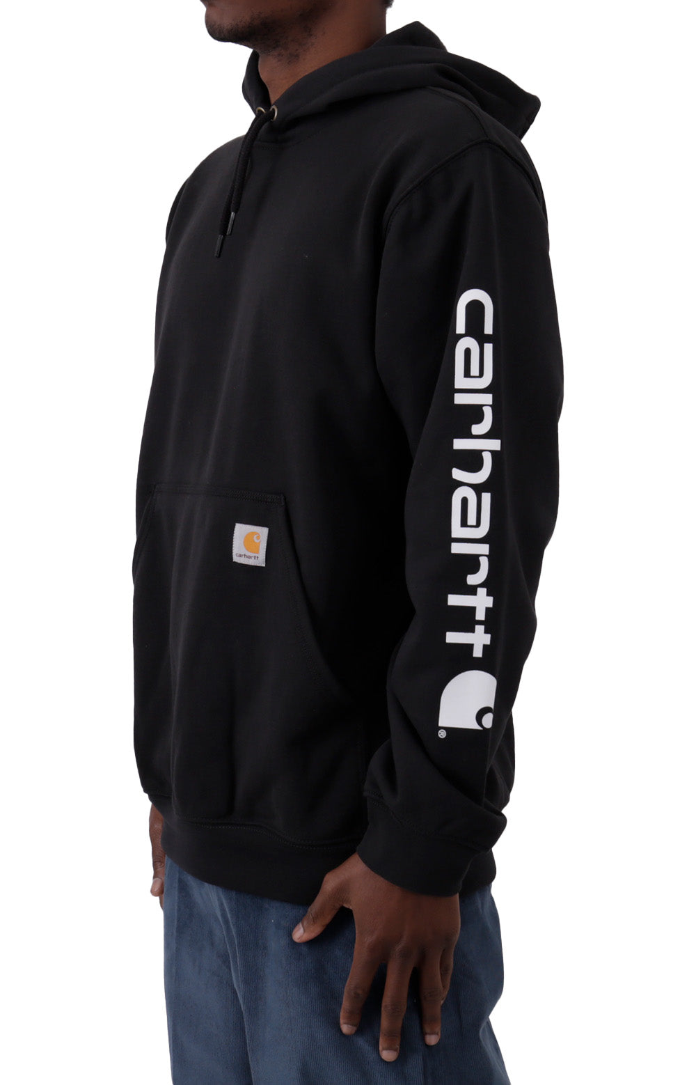 Carhartt K288 MW Signature Sleeve Logo Pullover Hoodie Black