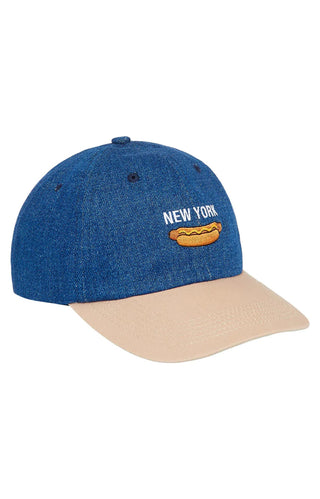 New York Hot Dog Polo Hat - Washed Denim