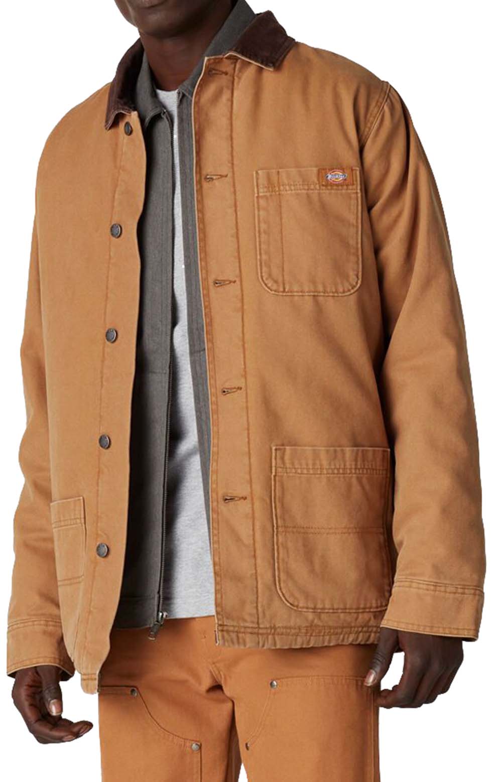(TCR04SBD) Stonewashed Duck Lined Chore Coat - Stonewashed Brown Duck
