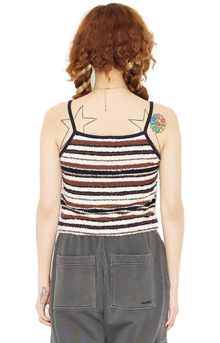 Striped Terry Cloth Camisole - White