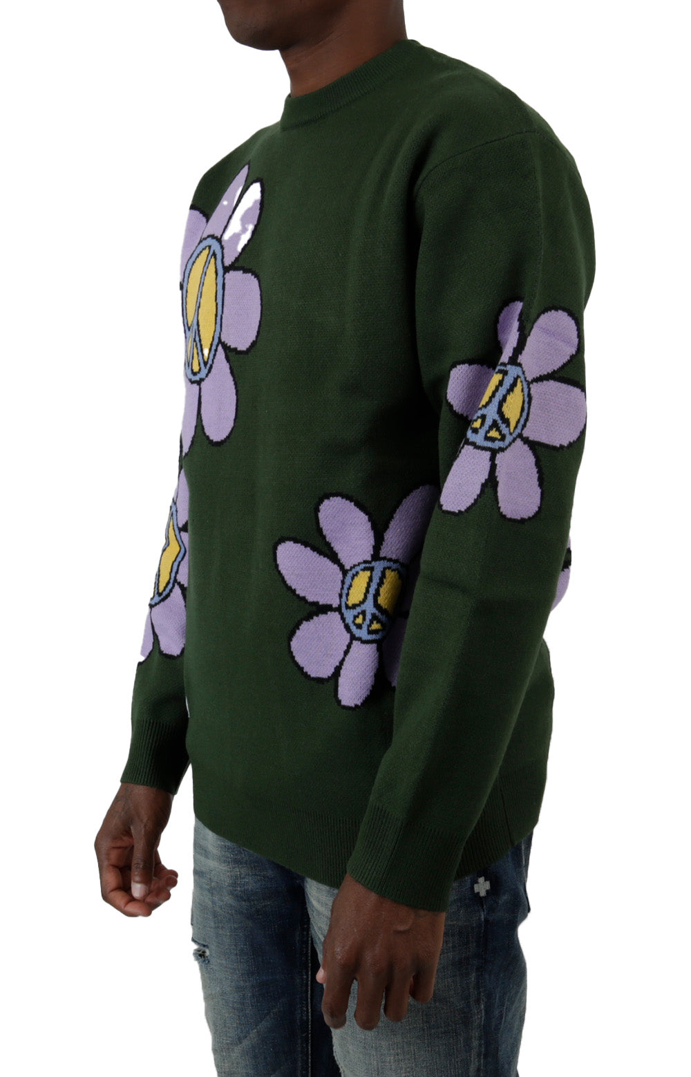 Flowers Knit Sweater - Sage