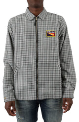 Plaid Zip Jacket - White/Black/Forest