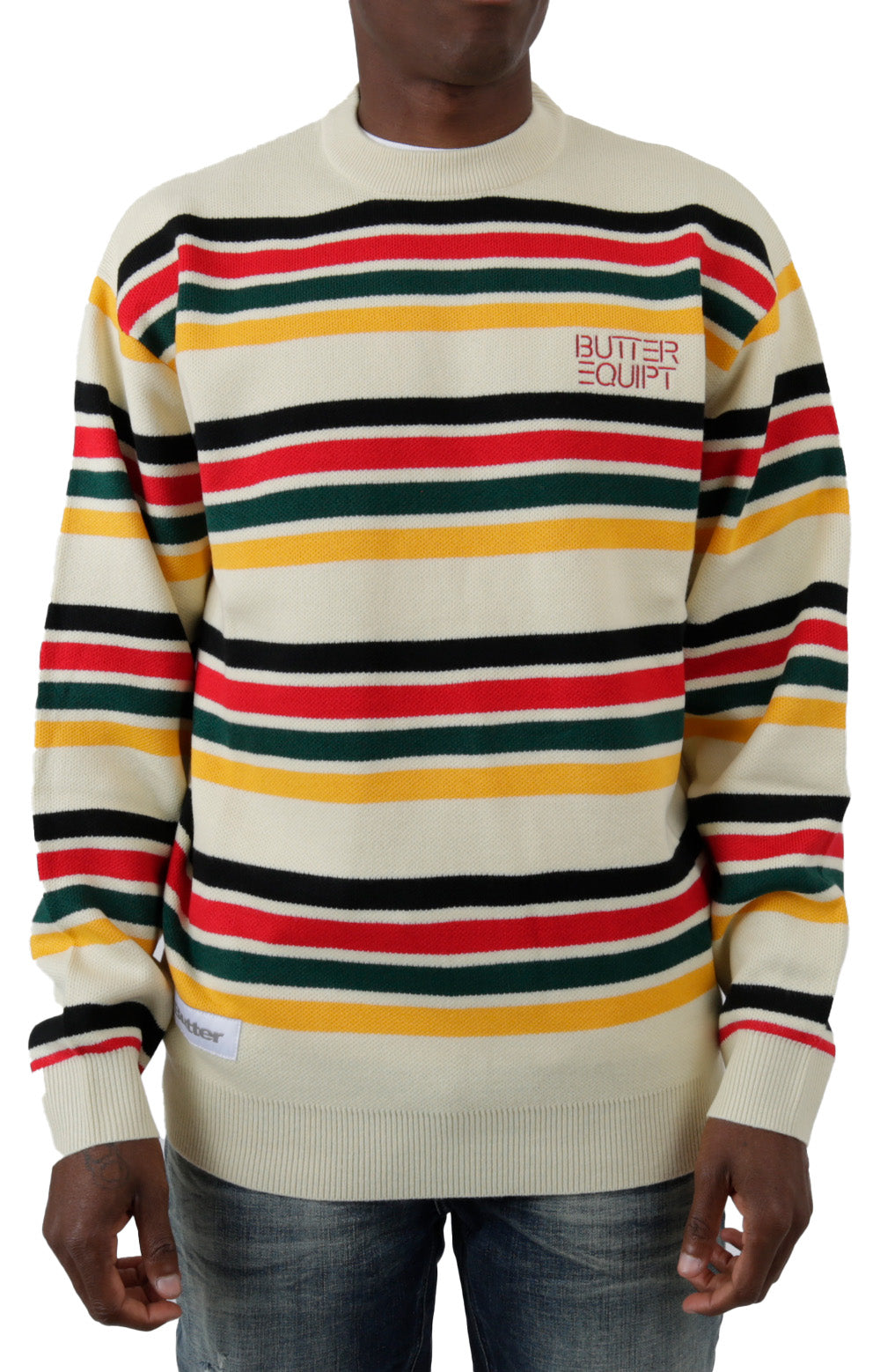 Stripe Knitted Sweater - Cream