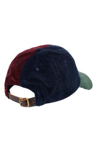 Color Blocked Corduroy Ball Cap - Hunter Navy/Ruby/College Green