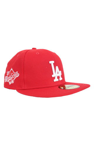 LA Dodgers 88 World Series Patch Up 59FIFTY Fitted Hat - Red/White