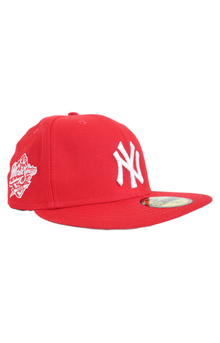 NY Yankees 99 World Series Patch Up 59FIFTY Fitted Hat - Red/White