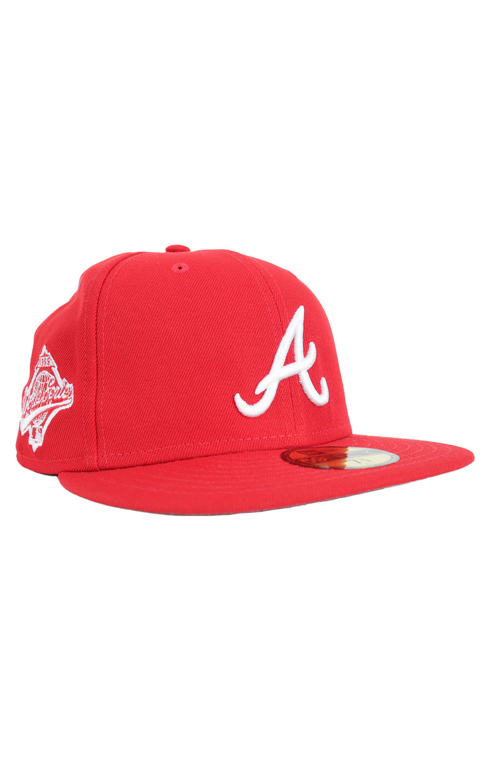 Atlanta Braves 95 World Series Patch Up 59FIFTY Fitted Hat - Scarlet Red