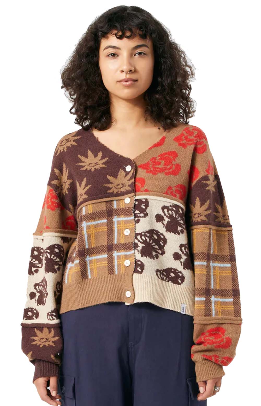 Nature Patchwork Cardigan - Brown