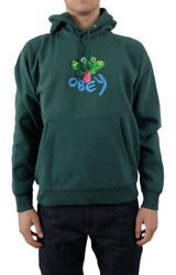 OBEY Dark Cedar Frog Design Pullover Hoodie