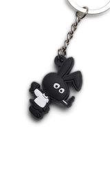 Chilly Bunny Silicone Keychain - Black