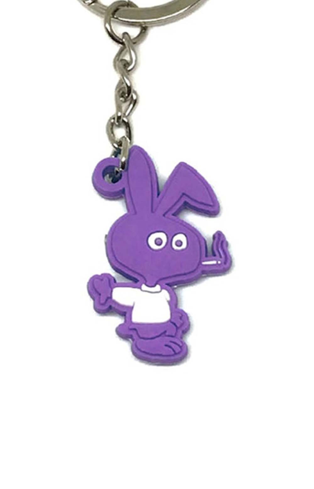 Cold Bunny Rubber Keychain - Purple