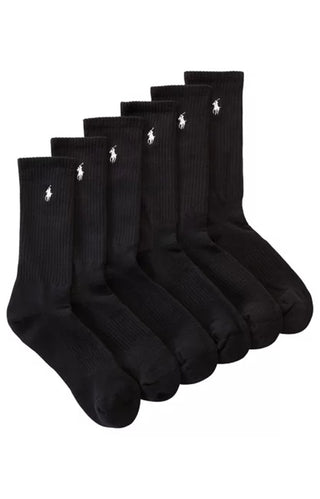 (821480PKZ2) Sport Crew Socks 6 Pack - Black