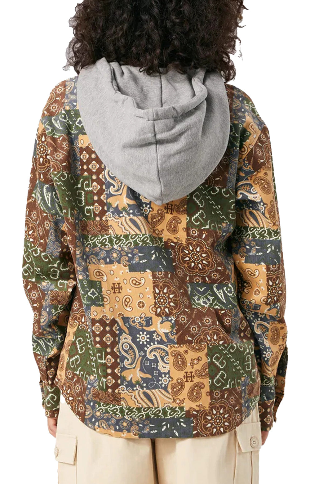 Patchwork Cord Hooded Jacket