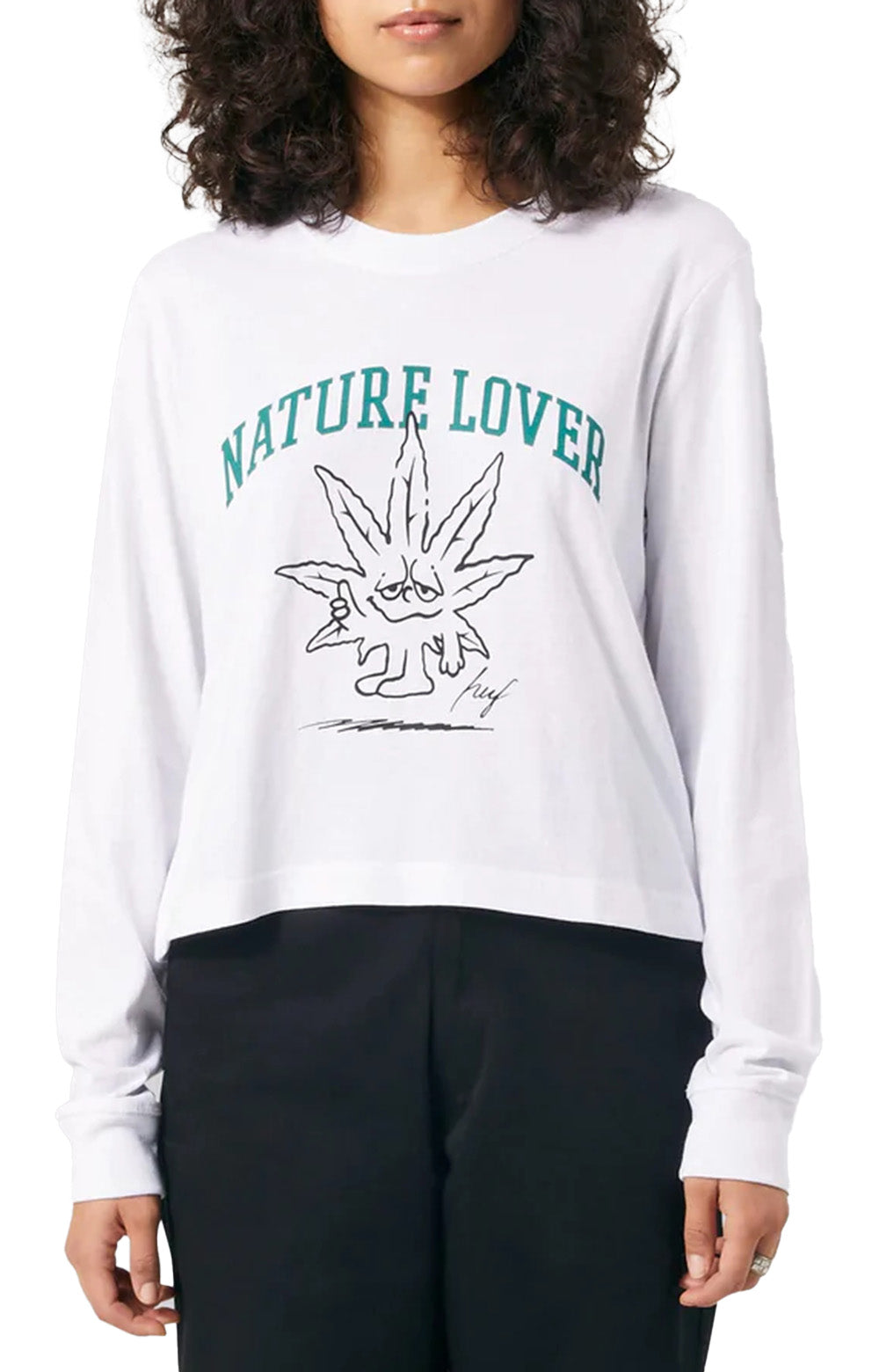 Nature Lover Crop L/S Tee - White
