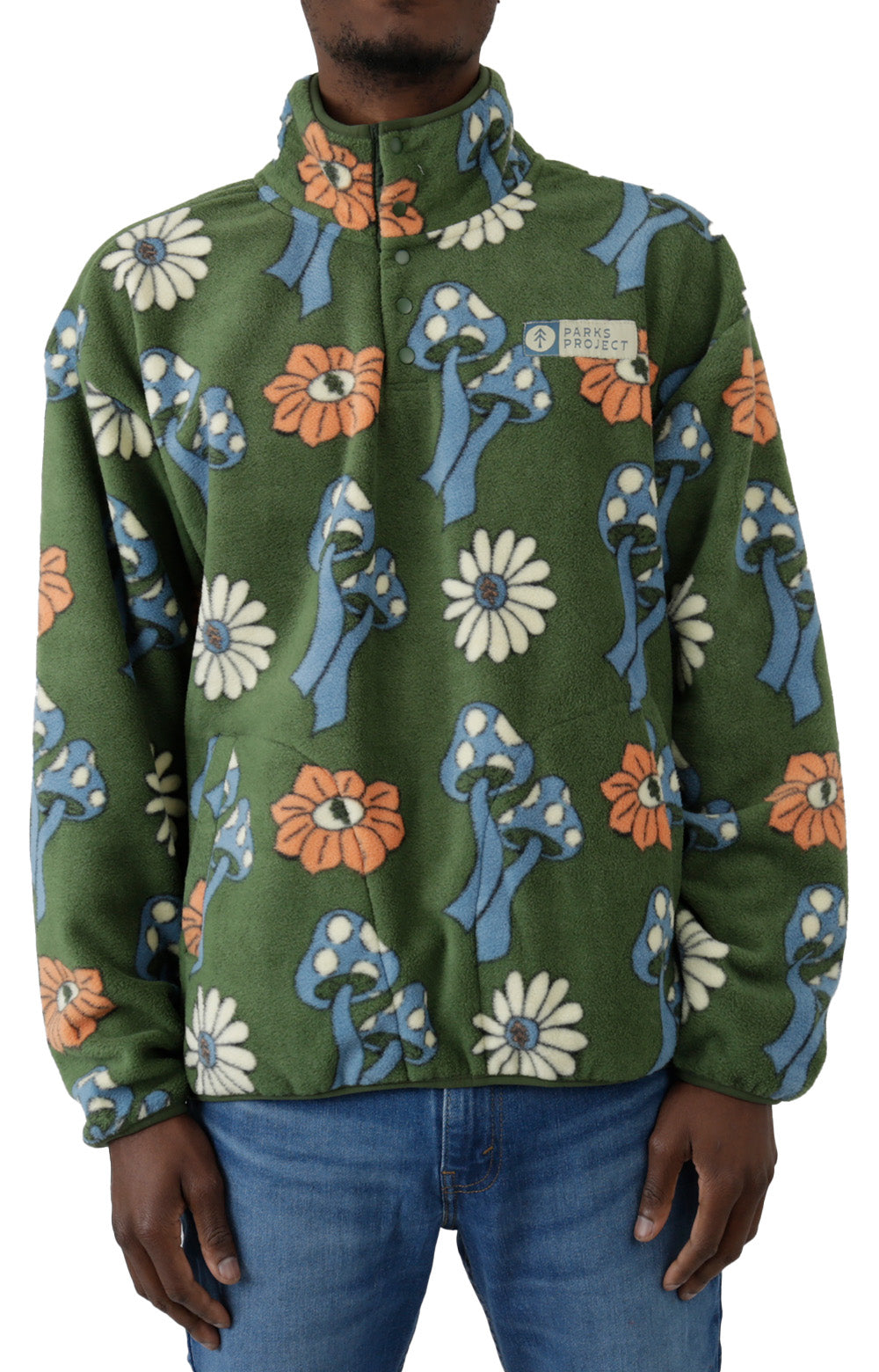 Power To The Parks Shrooms Trail Fleece - Green