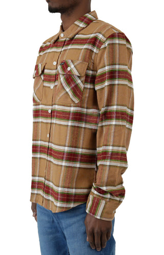 Bowery L/S Flannel - Light Brown/Burnt Henna