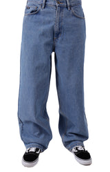 Covina Baggy Fit 5-Pocket Denim Trousers - Stonewashed Finish