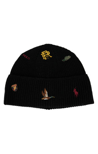 Embroidered Icons Hat - Polo Black